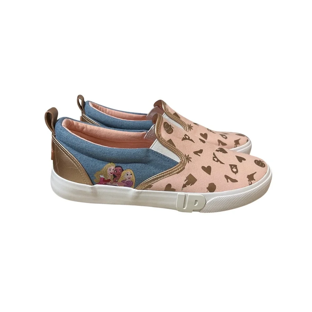 Disney Princess Ground Up Slip On Sneakers Womens Cinderella Pink Blue Size‎ 8